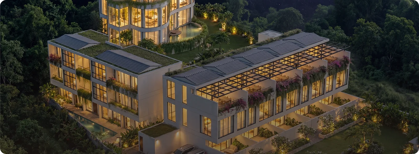 Aranya Homes õhtuvaade